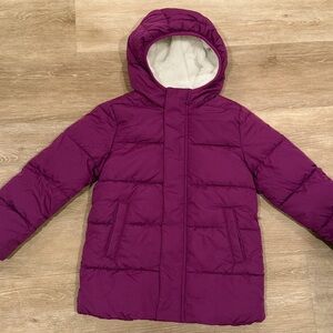 Primary - Kids Purple Parka Puffer Coat